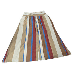 Banana Republic Womens Sz 12 NWT Drop Waist Skirt Earthy Striped Safari Office